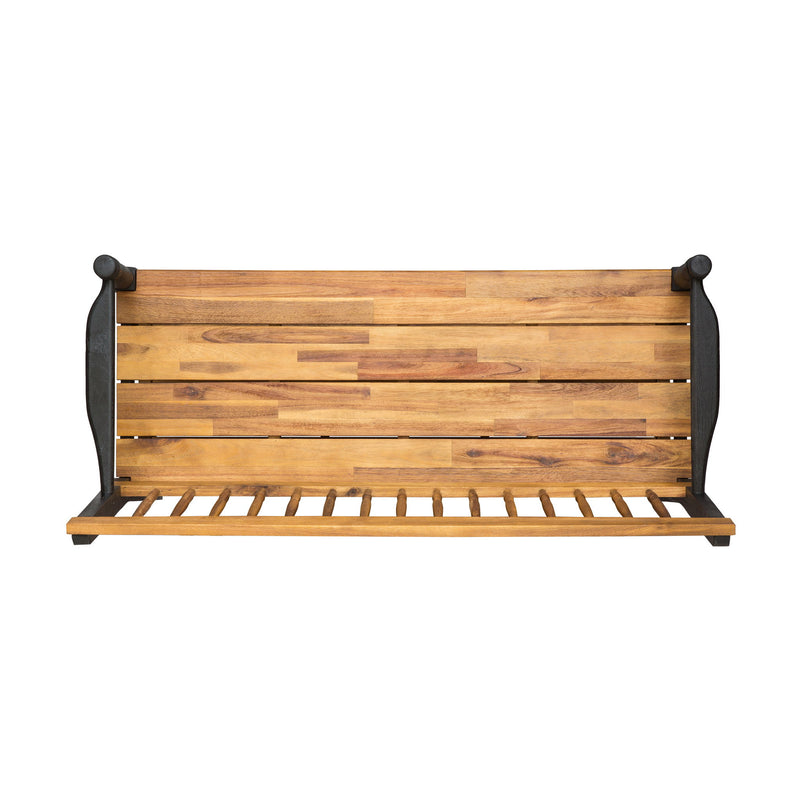 Slatted Bench With Built In Shelf - R&R Furniture Gallery (Fountain Valley, CA)