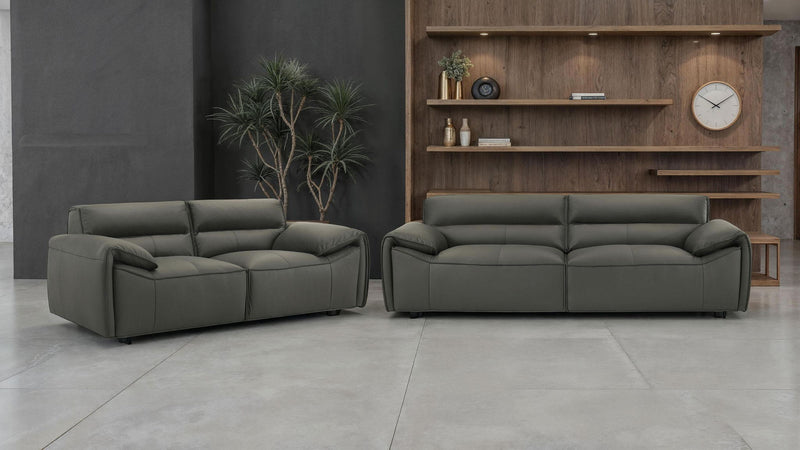 Buxton 2-piece Leather Upholstered Sofa Set Graphite