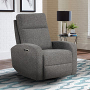 Parker Living Thriller Power Swivel Glider Recliner with plush upholstery and modern design, suitable for living room relaxation.