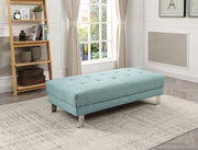 Contemporary upholstered ottoman by Glory Furniture, stylish living room accessory with soft fabric and cushioned top.