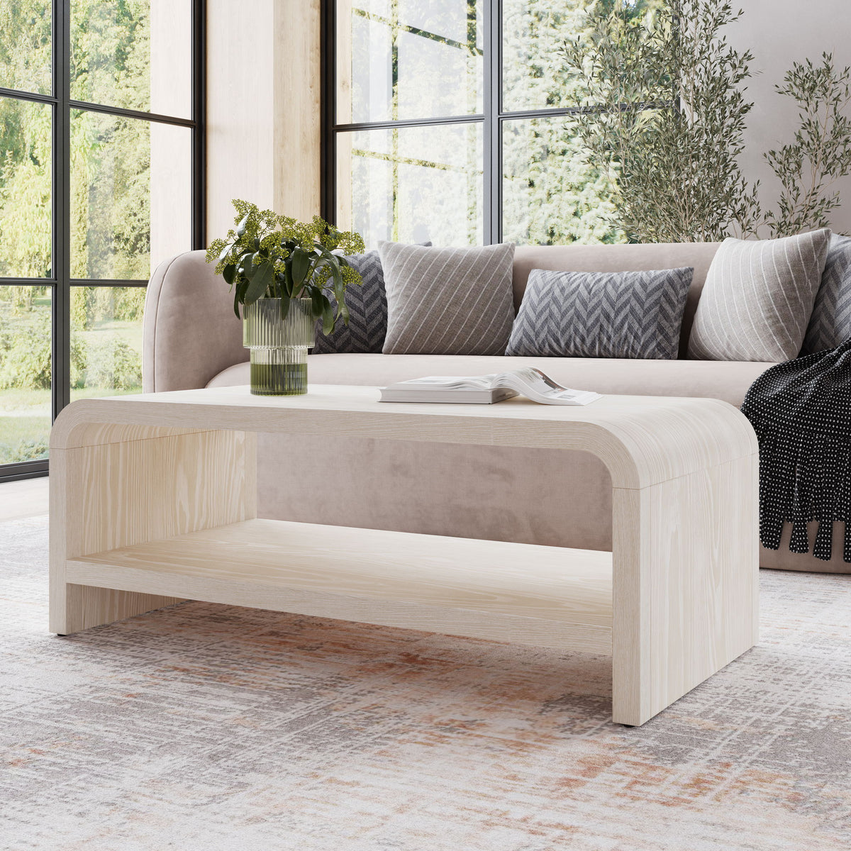 Drake Ash Wood Coffee Table in Sugar