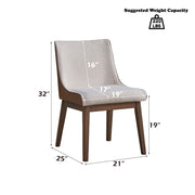 Ginny - Side Chair (Set of 2) - White Boucle, Brown Velvet & Walnut - R&R Furniture Gallery (Fountain Valley, CA)