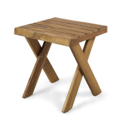 Passion - Outdoor Side Table With Cross Base And Slatted Top - Teak - R&R Furniture Gallery (Fountain Valley, CA)