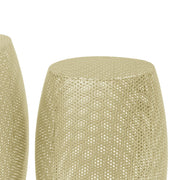 Modern Round Metal Hollow Side Table Set With Openwork Design - Gold - R&R Furniture Gallery (Fountain Valley, CA)