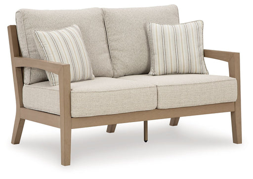 Hallow Creek - Loveseat With Cushion - Driftwood - R&R Furniture Gallery (Fountain Valley, CA)