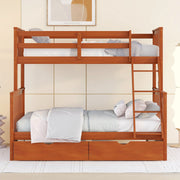 DreamHaus bunk bed with ladders and two storage drawers, featuring a sturdy wooden frame and space-saving design.