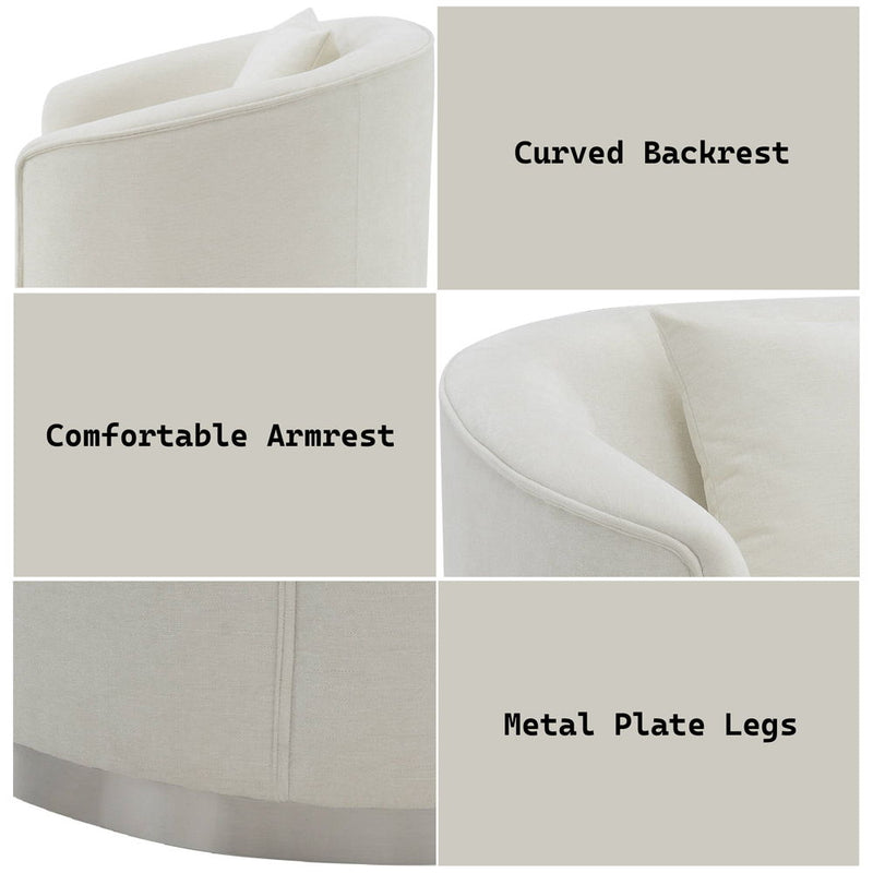 Odette - Chair With Pillow - Beige Chenille - R&R Furniture Gallery (Fountain Valley, CA)