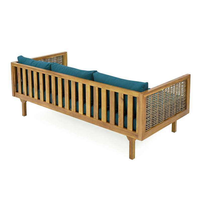 Claremont - 3 Seater Daybed Teak Acacia Wood Water Resistant Cushions - R&R Furniture Gallery (Fountain Valley, CA)