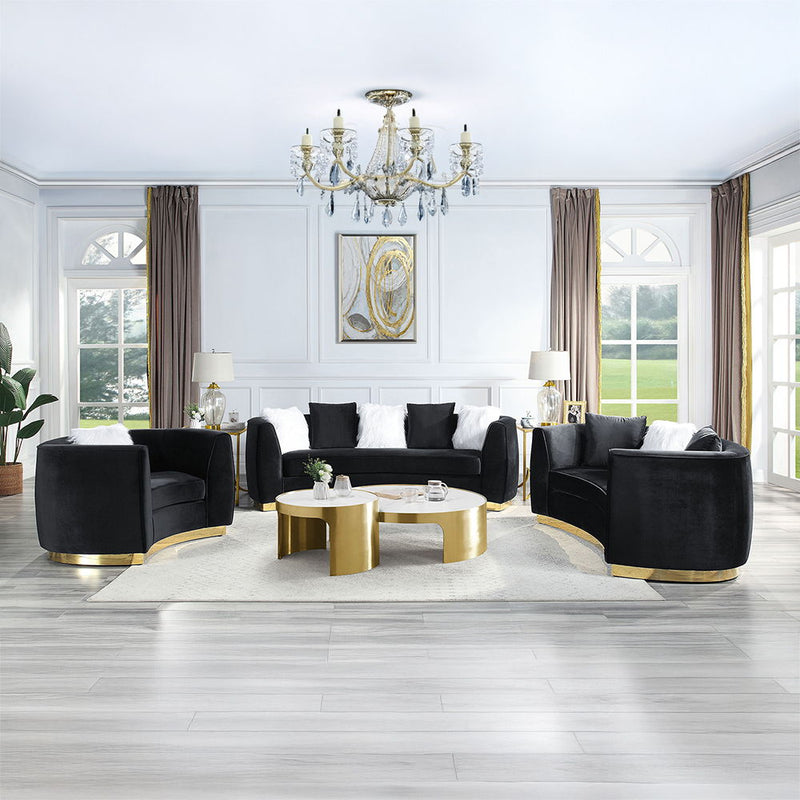 Achelle - Chair With Pillow - Black Velvet