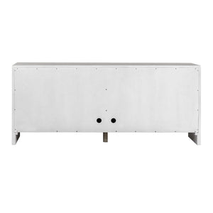 Brinson - Carved Wood 4 Door Cabinet - White / Woodtone