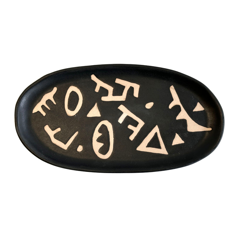 Earthenware - Runes Catchall Dish - Black - R&R Furniture Gallery (Fountain Valley, CA)