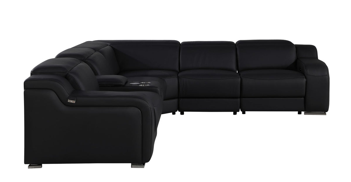 1116 - 6-Piece L-Shaped Sectional Sofa In With 3 Power Recliners & Power Headrests