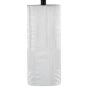 Pair of Lumi Source Petra contemporary table lamps in cream and black, featuring modern design and sleek cylindrical shades.