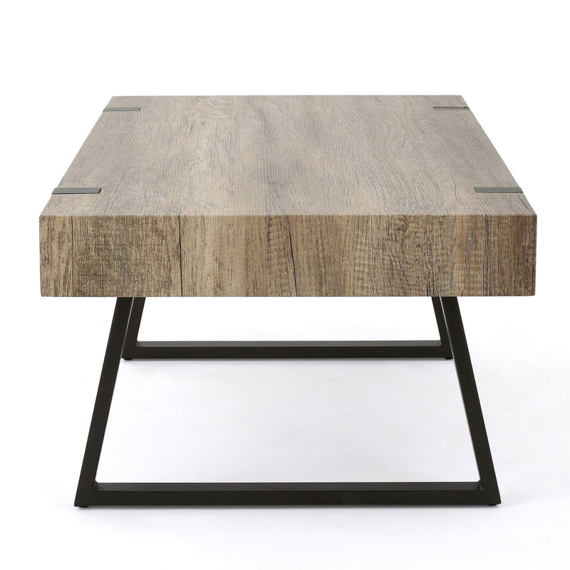 Abitha - Coffee Table With Industrial Powder Coated Metal Legs - R&R Furniture Gallery (Fountain Valley, CA)