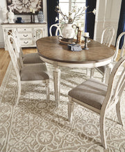 Realyn - Dining UPH Side Chair (Set of 2) - Ribbonback - Chipped White - R&R Furniture Gallery (Fountain Valley, CA)