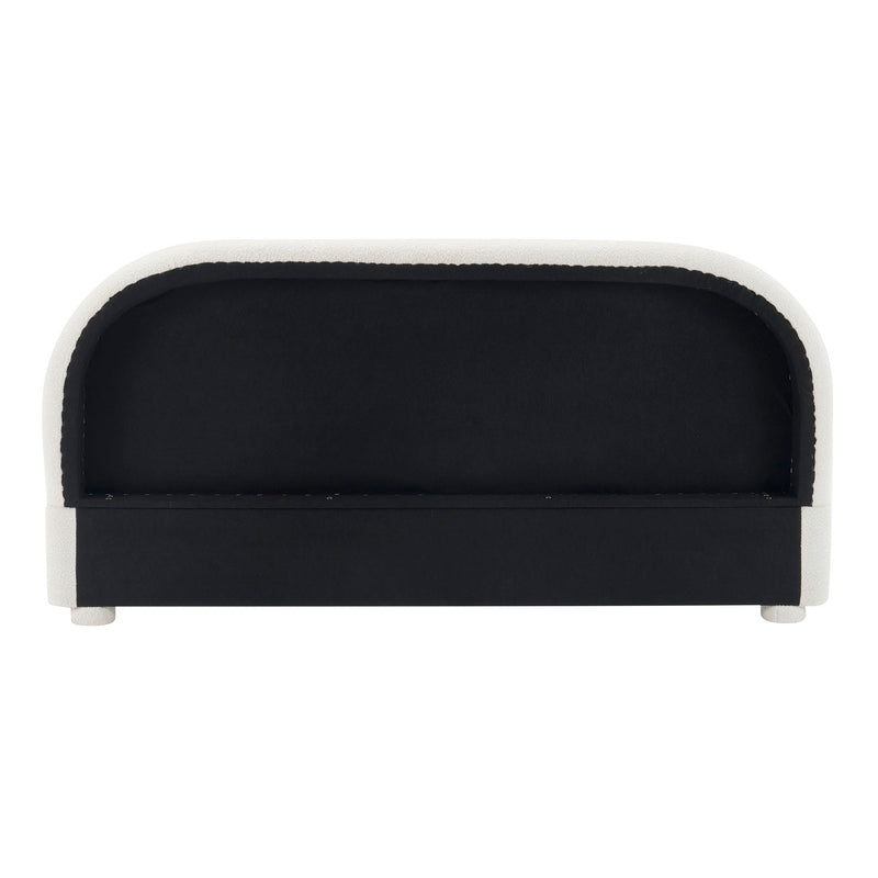 Upholstered Simple Modern Bedroom Bed With Curved Headboard - R&R Furniture Gallery (Fountain Valley, CA)