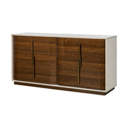 Michael Amini Pavira dresser and mirror set featuring a stylish wooden dresser with a matching decorative mirror.