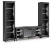 Cayberry - 3-Piece Entertainment Center With Electric Fireplace - Black - R&R Furniture Gallery (Fountain Valley, CA)