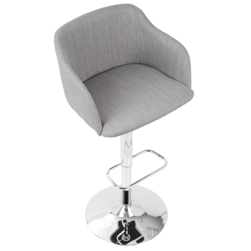 Daniella - Contemporary Adjustable Barstool With Swivel - Gray