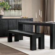 Classic Home Bristol dining bench with wooden seat and metal legs, ideal for kitchen or dining room seating.