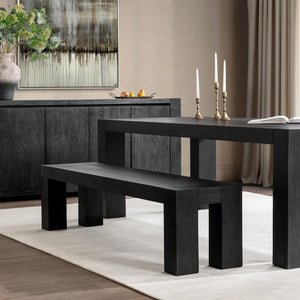 Classic Home Bristol dining bench with wooden seat and metal legs, ideal for kitchen or dining room seating.