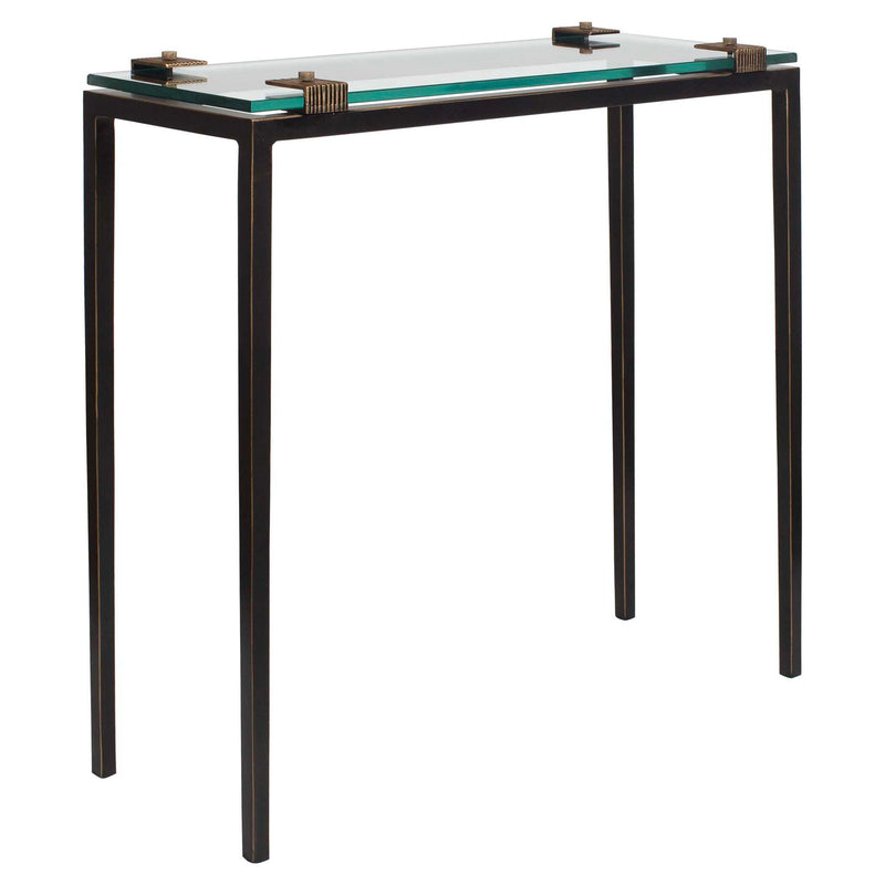 Averona - Glass Top Accent Table - Bronze