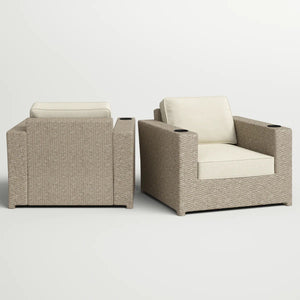 Outdoor Lounge Chairs With Cushions, Weather Resistant - Gray Mix