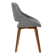 Lumi Source Fabrico mid-century modern dining chairs set of two with wooden legs and upholstered seats, stylish for contemporary dining rooms.
