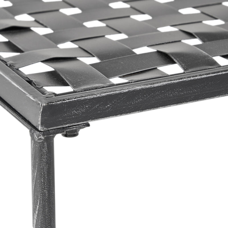 Luna - Outdoor Iron Coffee Table - Black Brush Silver - R&R Furniture Gallery (Fountain Valley, CA)