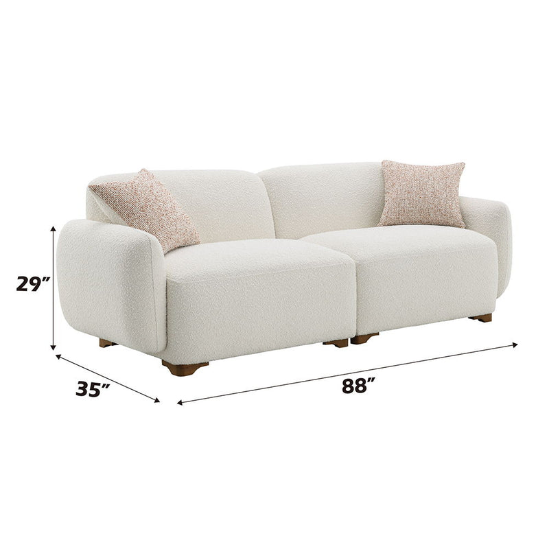 Darius - Sofa With 2 Pillows - Beige Boucle - R&R Furniture Gallery (Fountain Valley, CA)