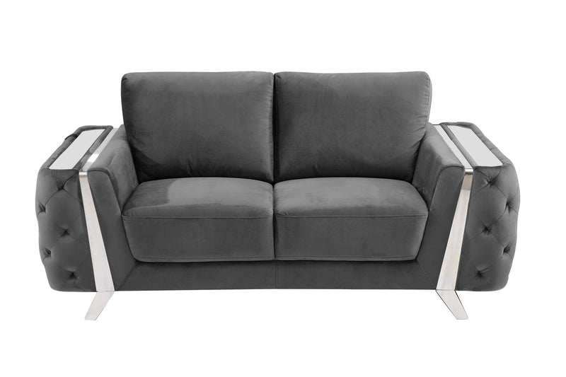 1051 - Contemporary Velvet Loveseat - R&R Furniture Gallery (Fountain Valley, CA)
