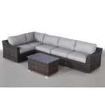Outdoor 4 Person Garden Seating Set, Resin Wicker, Weather Resistant - Brown Mix