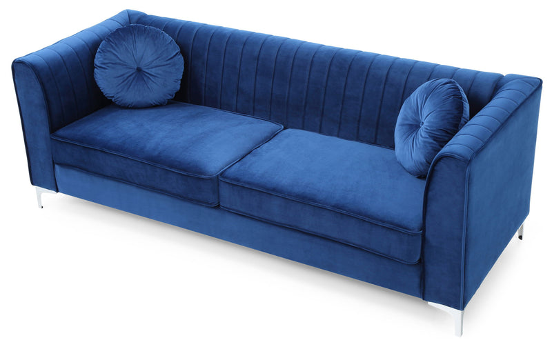 Delray Micro Suede Stationary Sofa by Glory Furniture, featuring plush seating and a stylish micro suede upholstery.