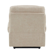 Nairi - Power Recliner With Lift, Heating & Massage - Ivory Polished Microfiber - R&R Furniture Gallery (Fountain Valley, CA)