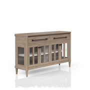 Power Ready - Buffet With Glass Cabinet Doors - Sand - R&R Furniture Gallery (Fountain Valley, CA)