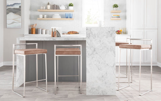 Lumi Source Fuji contemporary stackable barstool with sleek modern design, featuring a sturdy frame and comfortable seat in a set of multiple stools.