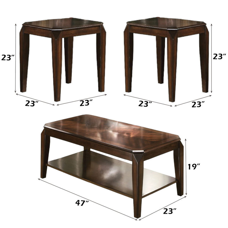 Docila - 3 Piece Coffee & End Set - Walnut - R&R Furniture Gallery (Fountain Valley, CA)