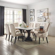 Gerardo - 30" Dining Table - White Marble Top & Weathered Espresso - R&R Furniture Gallery (Fountain Valley, CA)