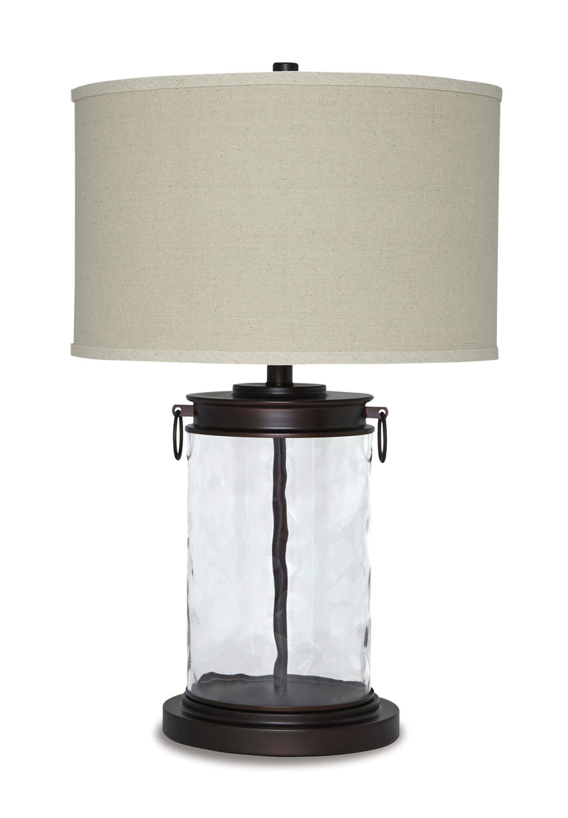 Tailynn - Glass Table Lamp  - Clear / Bronze Finish - R&R Furniture Gallery (Fountain Valley, CA)