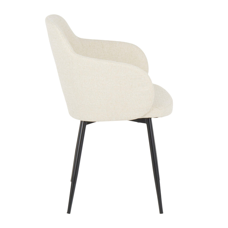 Lumi Source Boyne industrial side chair with a metal frame and wooden seat, modern design, and neutral finish.