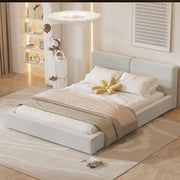 Upholstered Platform Bed, Grounded Bed With Solid Frame - R&R Furniture Gallery (Fountain Valley, CA)