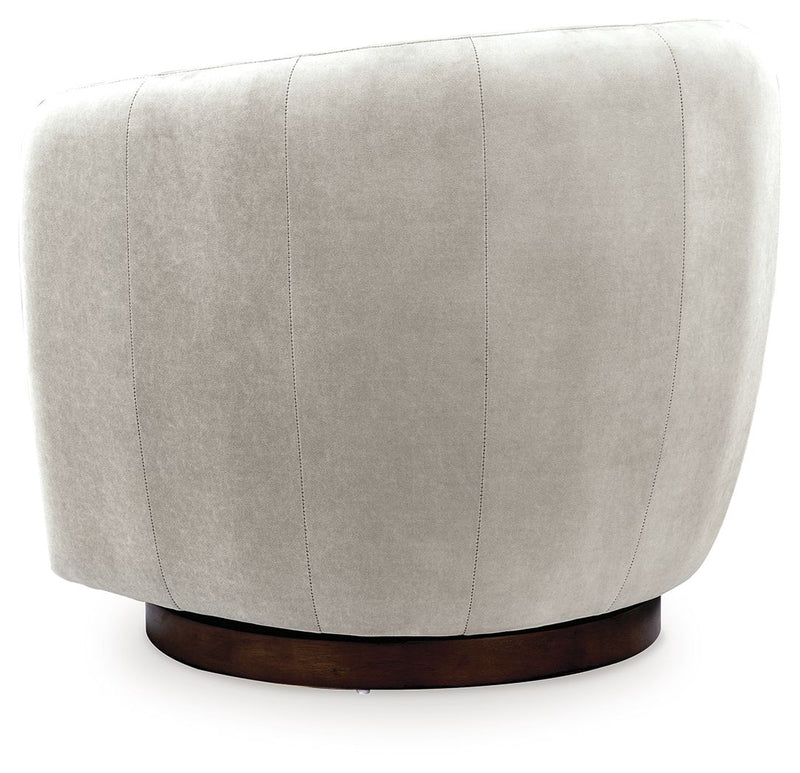 Annbury - Swivel Accent Chair - Light Beige - R&R Furniture Gallery (Fountain Valley, CA)
