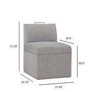 Della - Upholstered Castered Chair - Gray - R&R Furniture Gallery (Fountain Valley, CA)