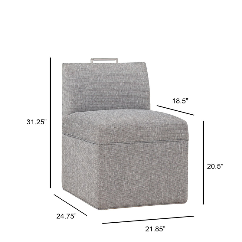 Della - Upholstered Castered Chair - Gray - R&R Furniture Gallery (Fountain Valley, CA)