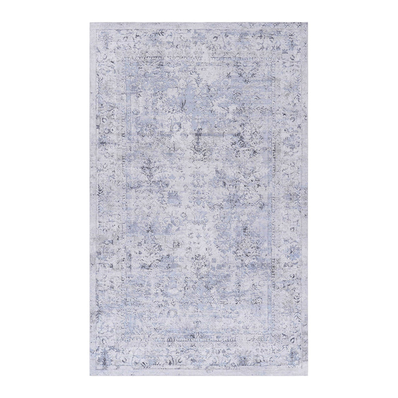 Maval - 4' X 6' Area Rug Washable - Blue / Cream - R&R Furniture Gallery (Fountain Valley, CA)
