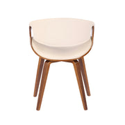 Lumi Source Symphony mid-century modern dining side chair with wooden legs and upholstered seat, stylish and comfortable for dining room.