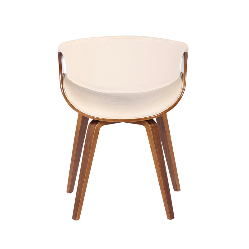 Lumi Source Symphony mid-century modern dining side chair with wooden legs and upholstered seat, stylish and comfortable for dining room.