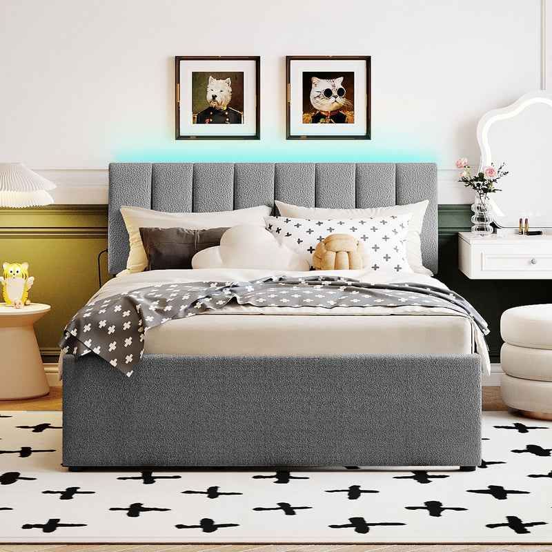 Upholstered Platform Bed With Trundle - R&R Furniture Gallery (Fountain Valley, CA)