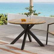 Outdoor Dining Table - Teak / Black - R&R Furniture Gallery (Fountain Valley, CA)