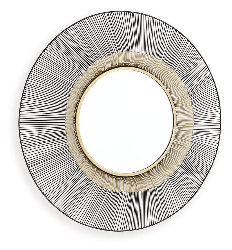 Dallmen - Accent Mirror - Black / Gold Finish - R&R Furniture Gallery (Fountain Valley, CA)